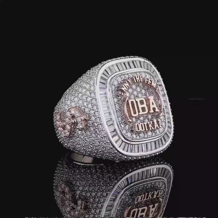 Custom Two-Tone Moissanite Baguette Championship Ring video