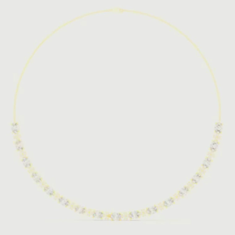 Oval Cut Tennis Necklace with Round Accents video
