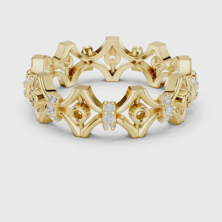 Openwork Crown Eternity Band video