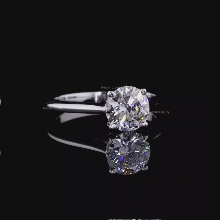 Round Cut Solitaire Engagement Ring With Cathedral video