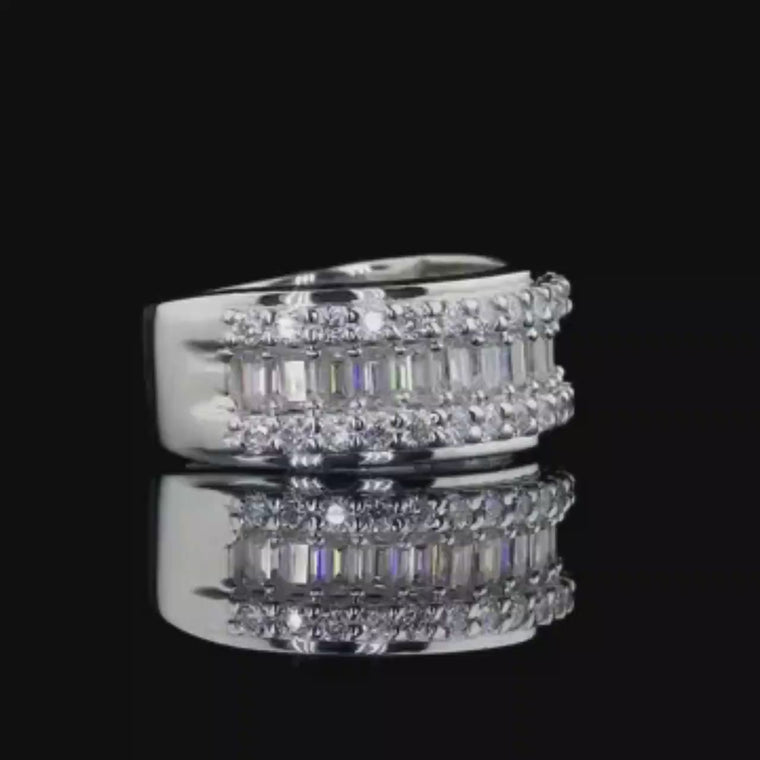 Baguette and Round Wide Eternity Ring Wedding Band video