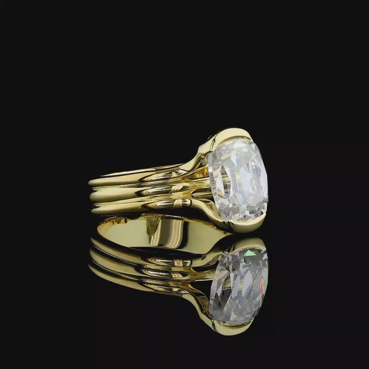 Elongated Cushion Bezel Solitaire Ring video