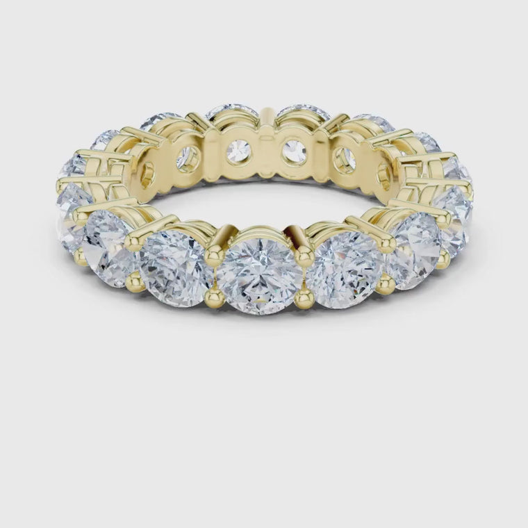 Round Brilliant Eternity Wedding Band Ring video