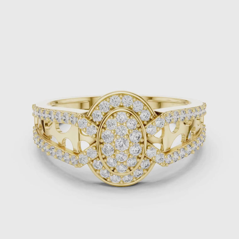 Round Cut Cluster Split Shank Ring video