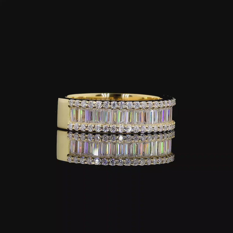 Triple Row Baguette Wedding Band video