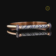 Blue Sapphire Moissanite Pave Bar Bangle Bracelet