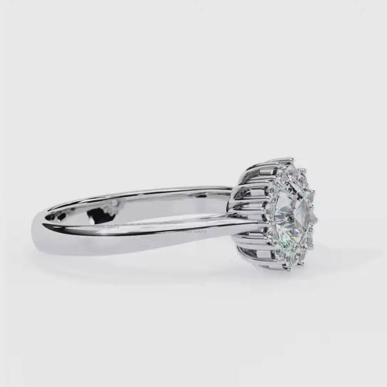 Round Halo Infinity Twist Ring video