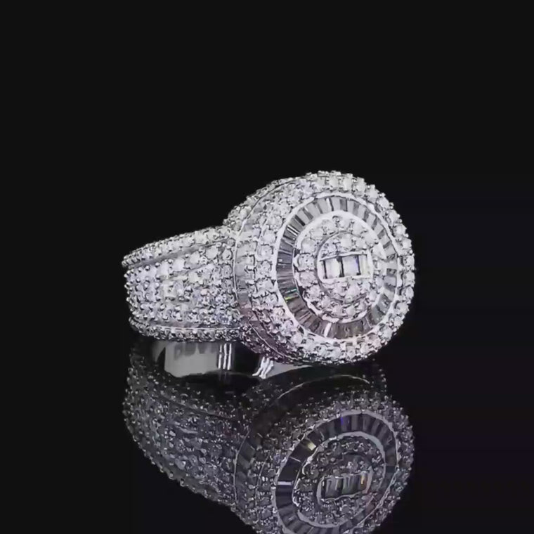 Baguette & Round Cut Halo Statement Ring video