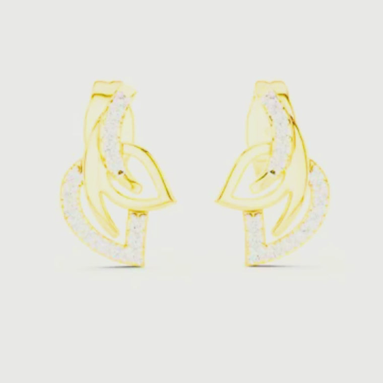 Interwoven Curve Round Earrings with Sparkle video