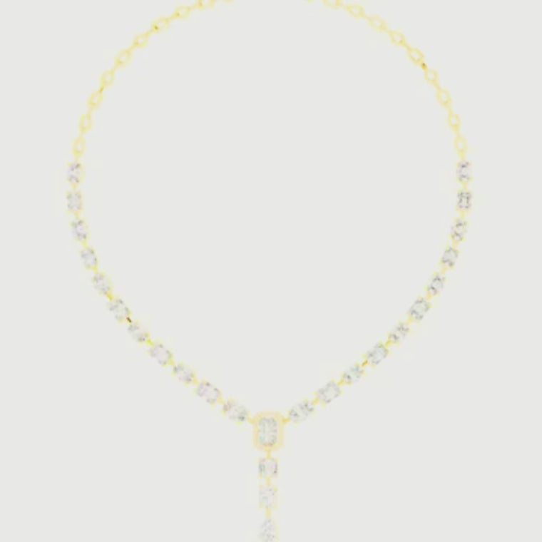 Mixed Cut Y Necklace with Pear Drop Pendant video