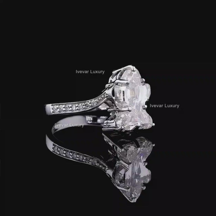 Antique Cut With Round Side Stones Engagement Ring video