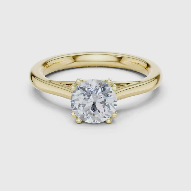 Round Cut Split Shank Solitaire Engagement Rings video