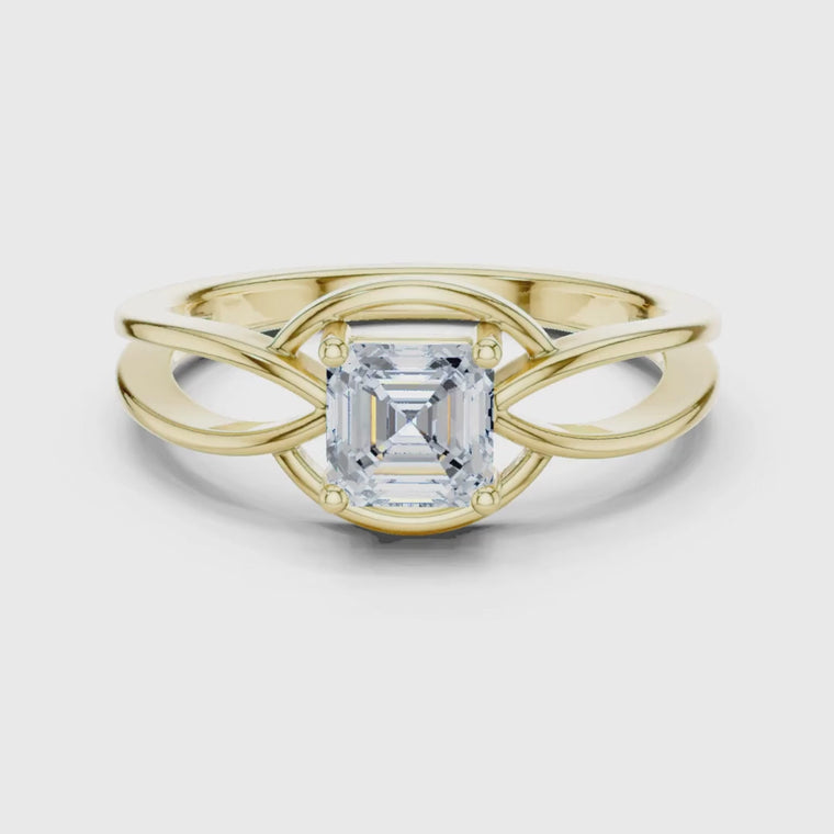 Asscher Cut Infinity Twist Engagement Ring video