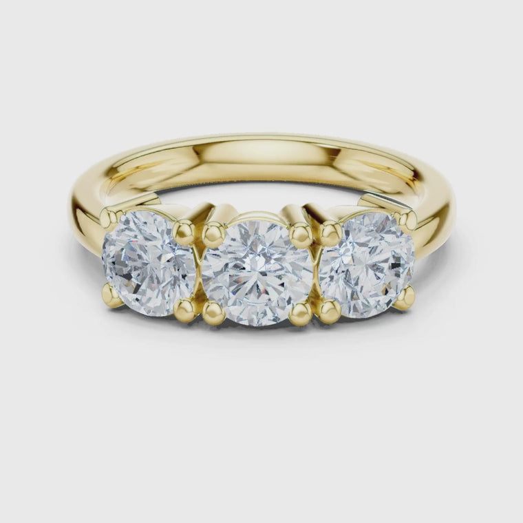 Round Brilliant Three Stone Promise Rings video
