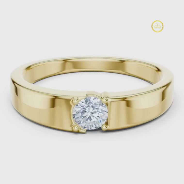 Round Cut Men's Heavy Gold Statement Ring video