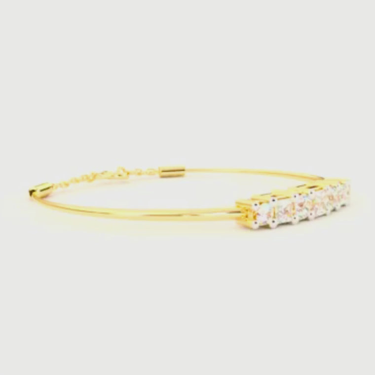 Princess & Round Cut Adjustable Bracelet video