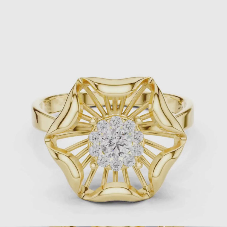 Floral Inspire Open Work Round Engagement Ring video