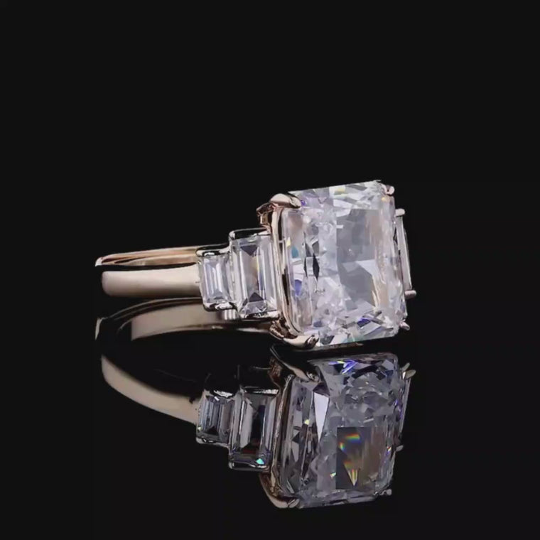 Five Stone Radiant Anniversary Ring with Baguettes video