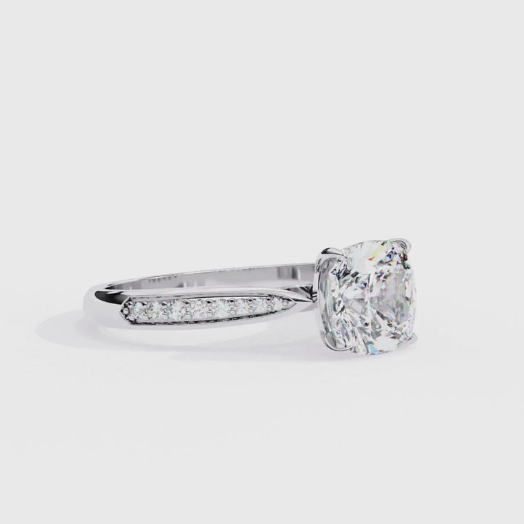 Four Prong Cushion Cut Engagement Ring video