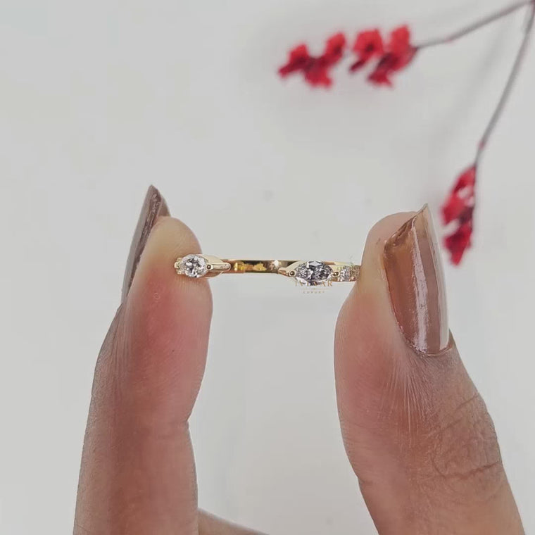 Open Gap Marquise & Round Wedding Band video