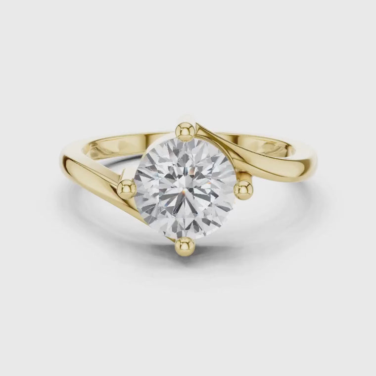 Round Cut Twisted Solitaire Engagement Ring video