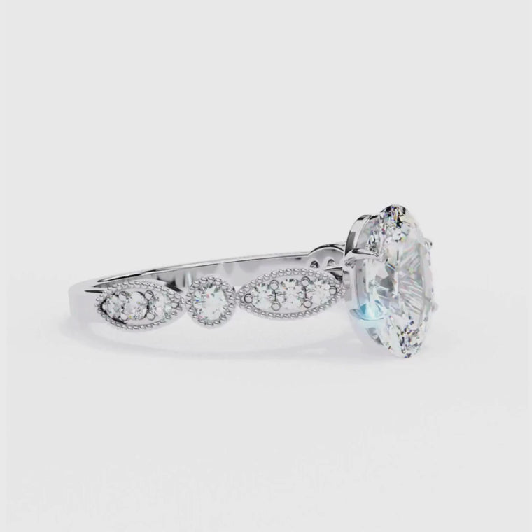 Vintage Inspired Oval Cut Anniversary Ring video
