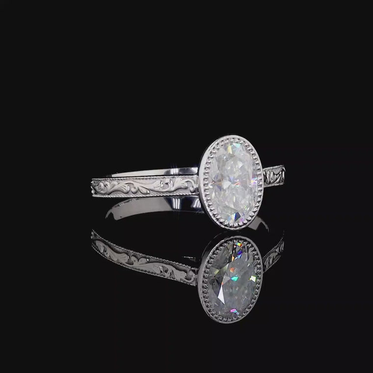 Vintage Oval Cut Milgrain Engagement Ring video