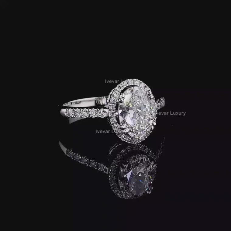 Oval Cut Hidden Halo Ring video