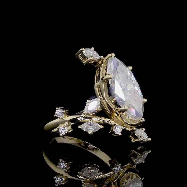 Marquise Floral Cluster Statement Ring video
