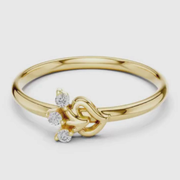 Round Cut Heart Knot Promise Ring video