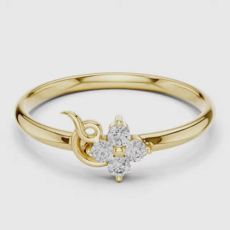Round Floral Cluster Swirl Promise Ring video