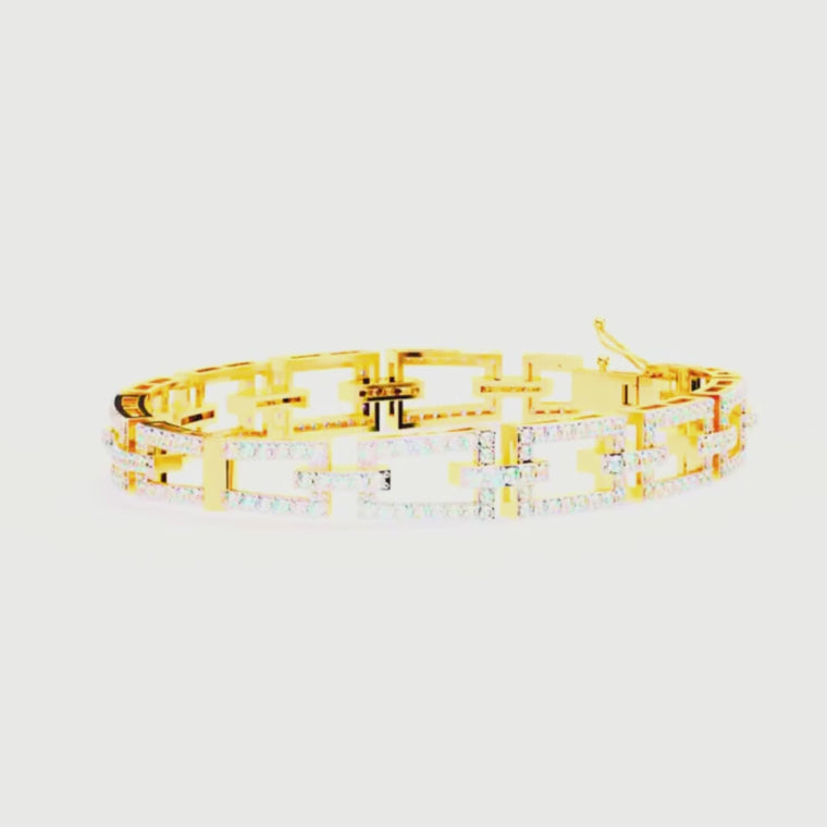 Round Cut Open Link Statement Bracelet video