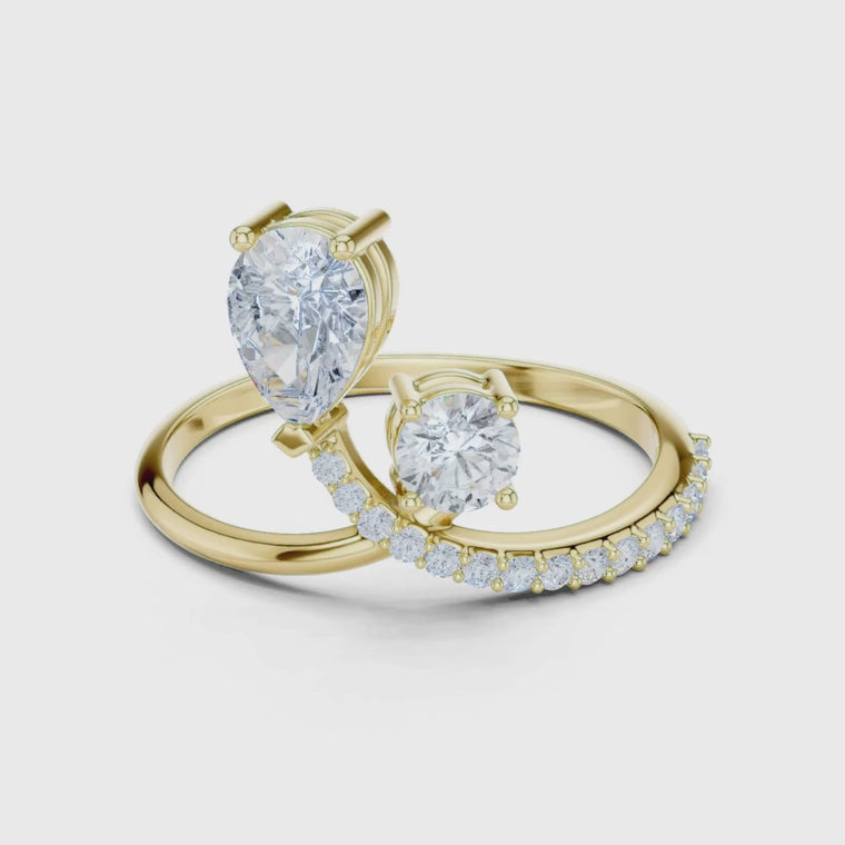 Pear Cut Open Bypass Engagement Ring video
