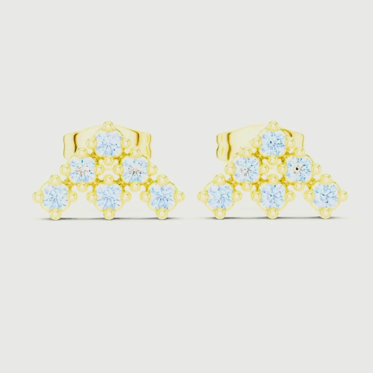 Celestial Crown Cluster Stud Earrings video