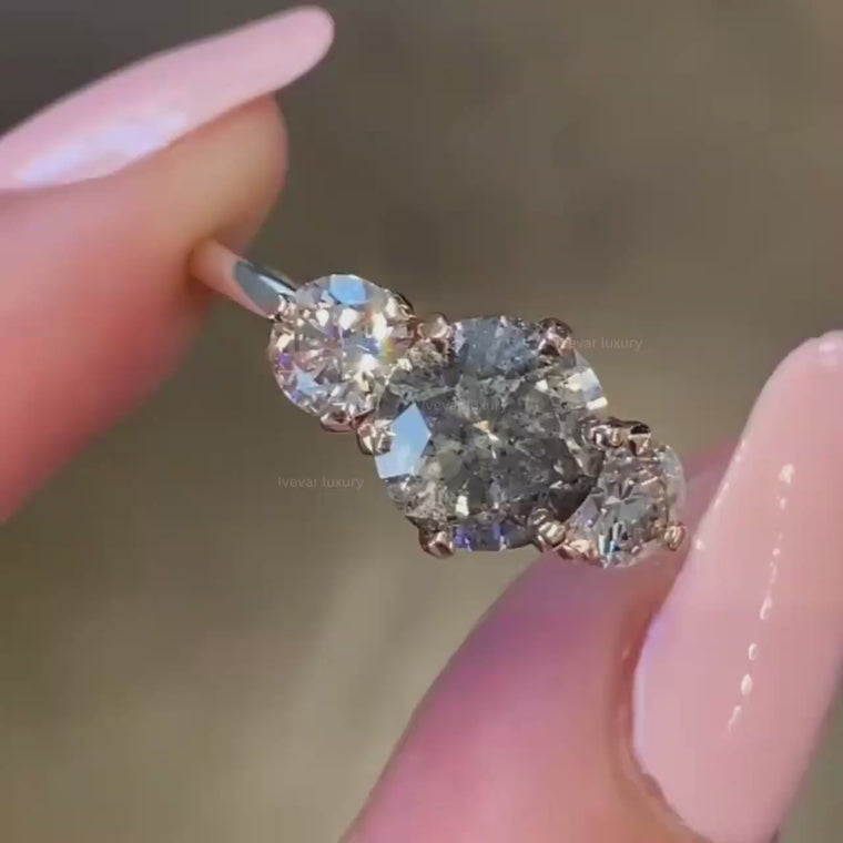 Three Stone Round Engagement Ring video