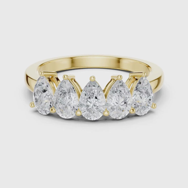 Pear Cut Wedding Band Ring video