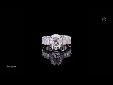 Women Oveal Cut Moissanite Diamond  With Bugget Diamond Full Bling Bling Ring by Ivevar.
