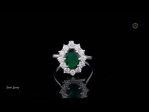 1.80 CT Stunning Oval Cut Fancy Vivid Green Moissanite Diamond Bridal Ring for Proposals