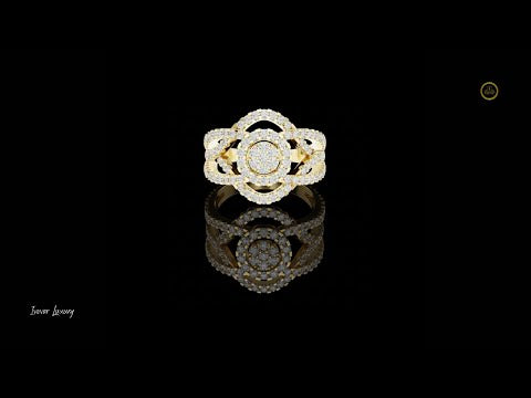 1.05 TCW Opulent Halo Lab Grown Diamond Cluster Ring with Intricate Split Shank Design