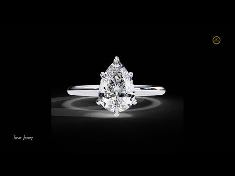 0.89 TCW A Pear Cut Lab Grown Diamond Set on a Sleek Band for Unmatched Elegance