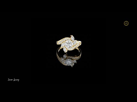 1.00 CT Designer Floral Inspired Round Moissanite Diamond Ring with Marquise Accents and Pave Split Shank
