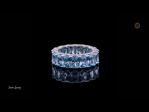 1.20 TCW Full Sparkle Lab Grown Emerald Cut Diamond Eternity Luxury Statement Band