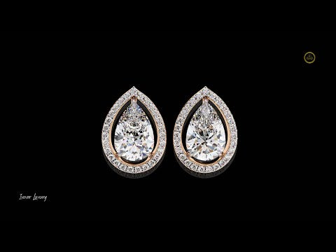 0.71 CT Luxury Lab Created Pear Shaped Halo Stud Earrings Perfect for Special Occasions