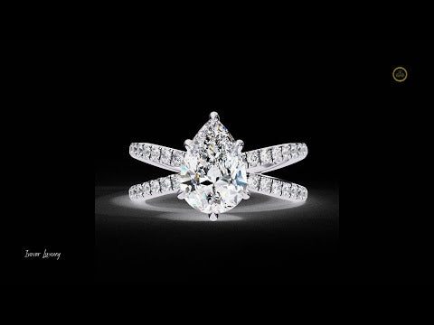 1.81 CT Luminous Pear Cut Elegance Double Band Lab Grown Diamond Ring For Gift