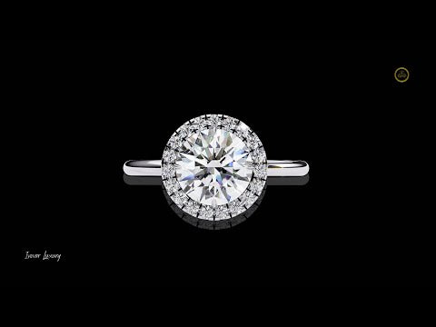 1.52 CT Elegant Round Cut Halo Lab Grown Diamond Ring for Modern Look Fine jewelry