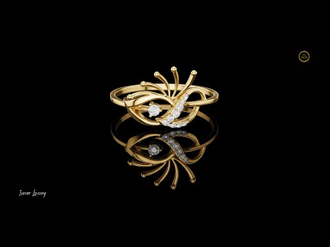 0.061 TCW Lumin Eyelet Ring with Flowing Artistic Filigree and Sparkling Lab Grown Diamond