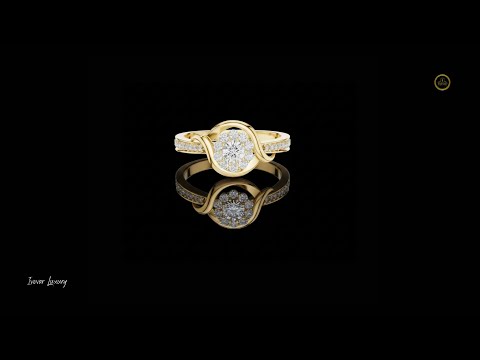 0.17 CT Luxury Halo Diamond Knot Ring Lab Grown Round Cut Diamond Statement Jewelry