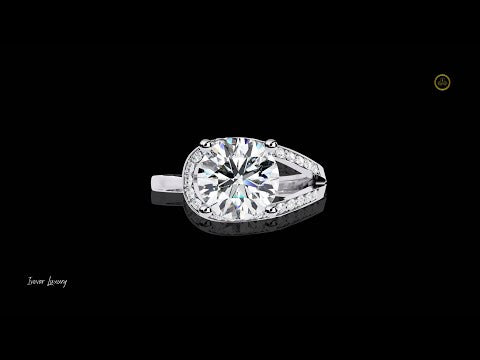 2.73 CT Trendy Moissanite Diamond Ring for Women Round Cut Luxury Wedding Gift