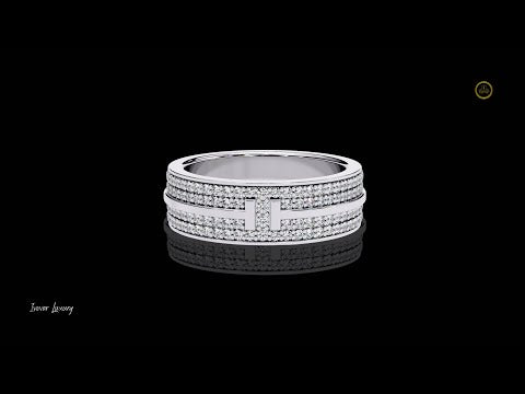 1.50 TCW Round Cut Moissanite Diamond Triple-Row Band Ring Luxury Statement Design For Her