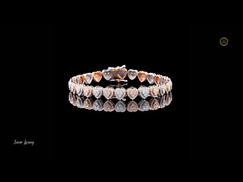 Two Tone Heart Diamond Bracelet  VVS1 Lab-Grown Bridal Jewelry Ivevar Luxury